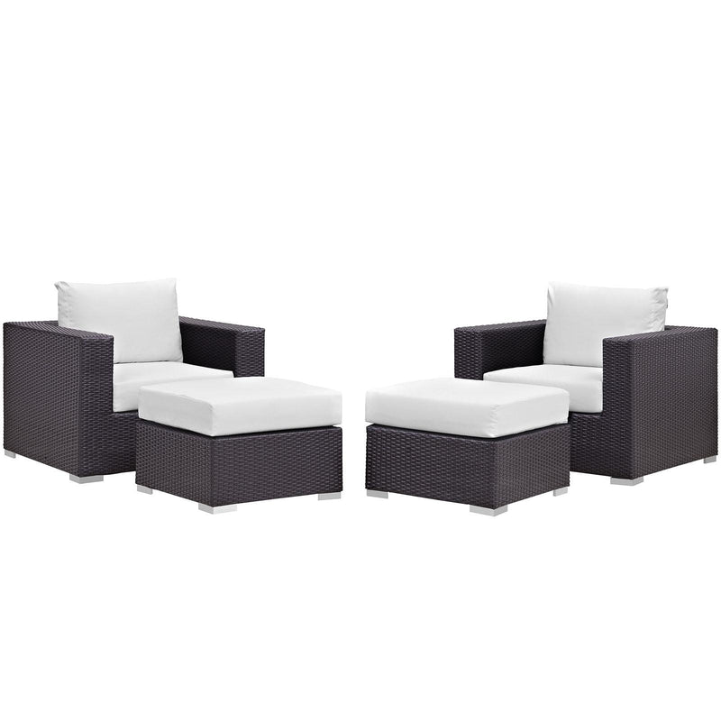 Modway Furniture Outdoor Seating Sets EEI-2202-EXP-WHI-SET IMAGE 2