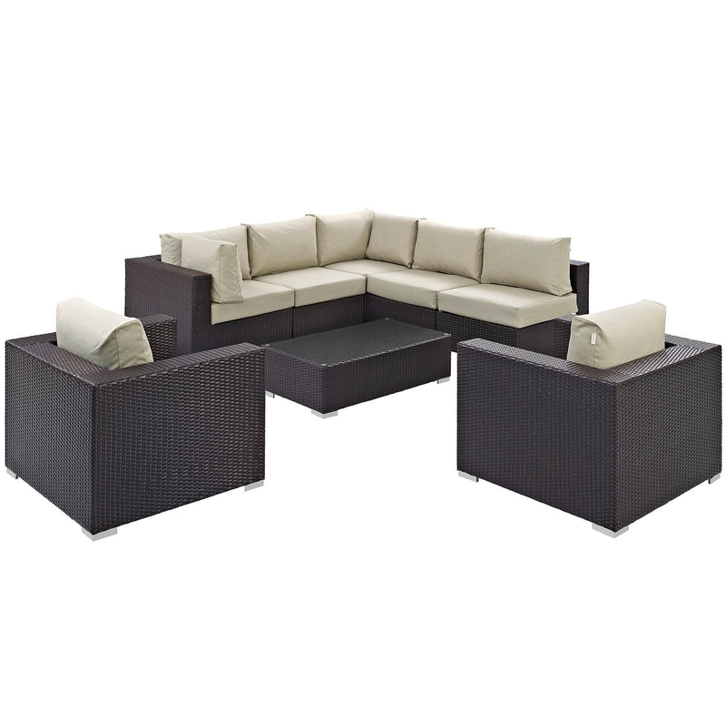 Modway Furniture Outdoor Seating Sets EEI-2203-EXP-BEI-SET IMAGE 3