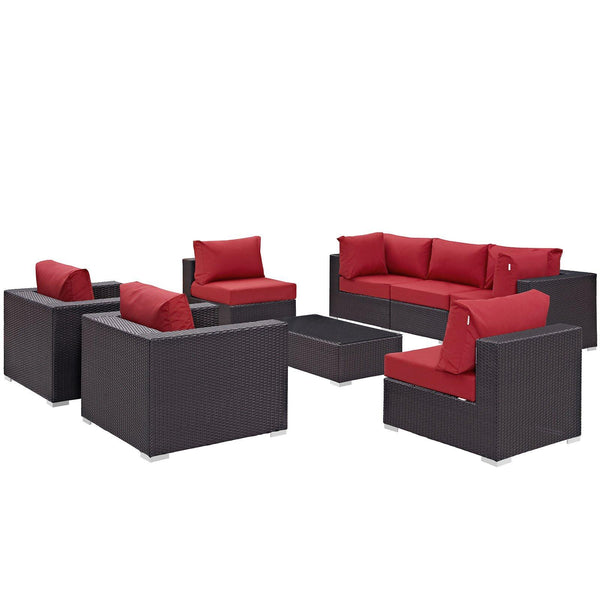 Modway Furniture Outdoor Seating Sets EEI-2203-EXP-RED-SET IMAGE 1