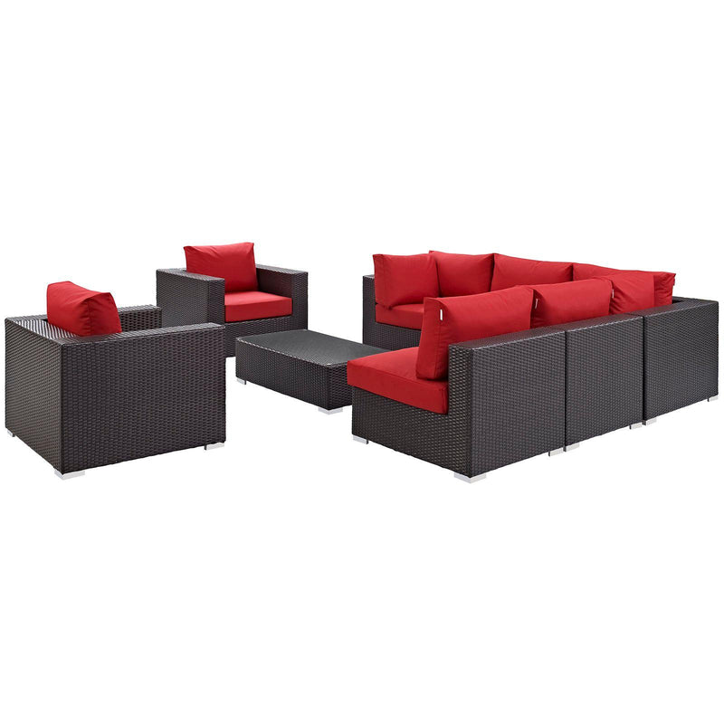 Modway Furniture Outdoor Seating Sets EEI-2203-EXP-RED-SET IMAGE 2