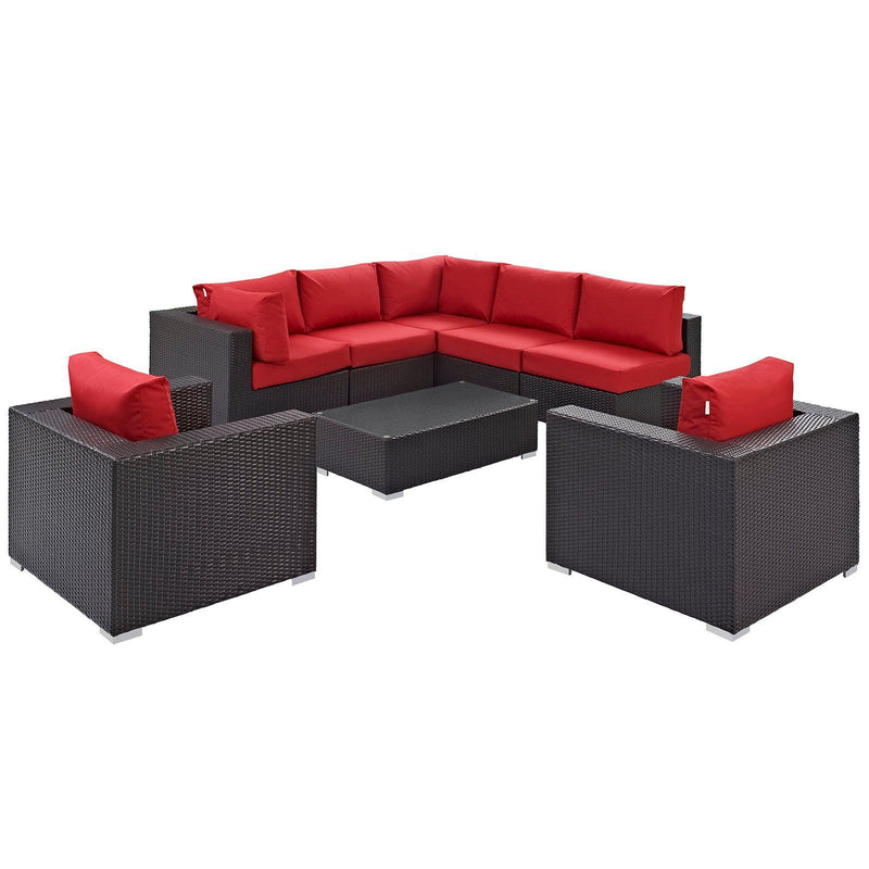 Modway Furniture Outdoor Seating Sets EEI-2203-EXP-RED-SET IMAGE 3