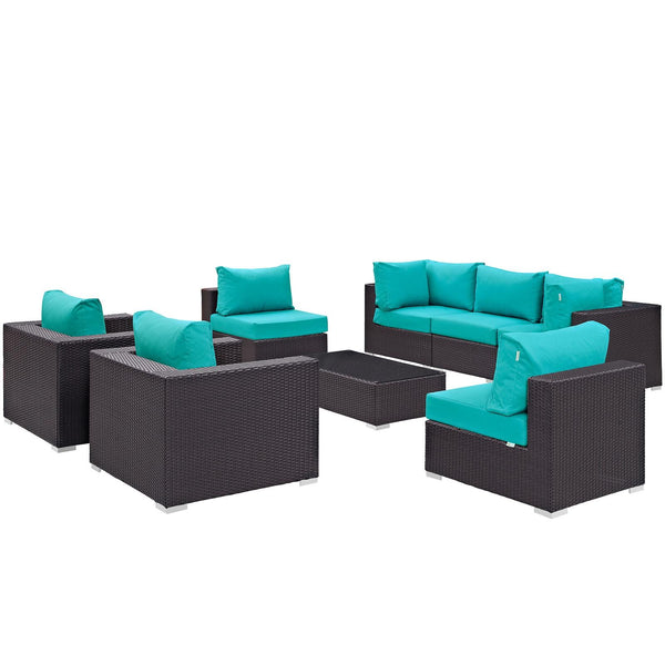 Modway Furniture Outdoor Seating Sets EEI-2203-EXP-TRQ-SET IMAGE 1