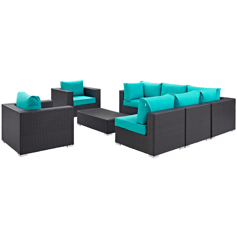 Modway Furniture Outdoor Seating Sets EEI-2203-EXP-TRQ-SET IMAGE 2