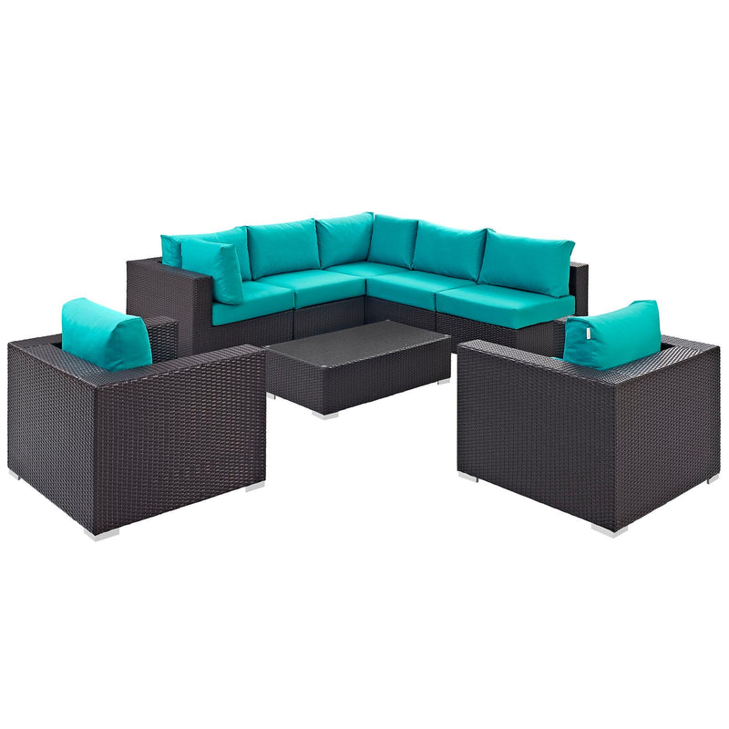 Modway Furniture Outdoor Seating Sets EEI-2203-EXP-TRQ-SET IMAGE 3