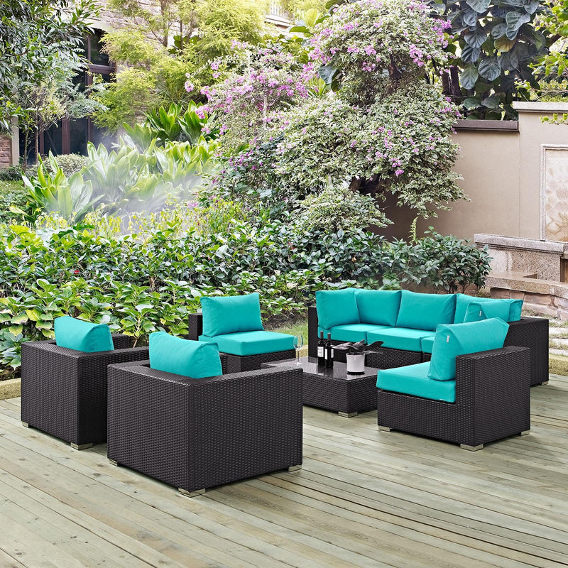 Modway Furniture Outdoor Seating Sets EEI-2203-EXP-TRQ-SET IMAGE 8