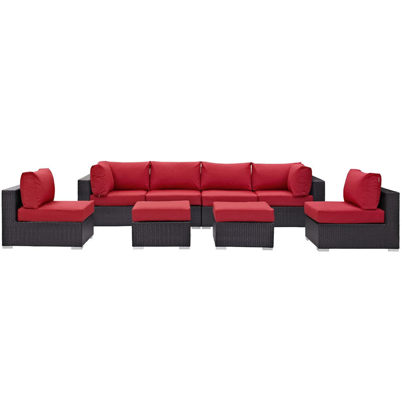 Modway Furniture Outdoor Seating Sets EEI-2204-EXP-RED-SET IMAGE 1