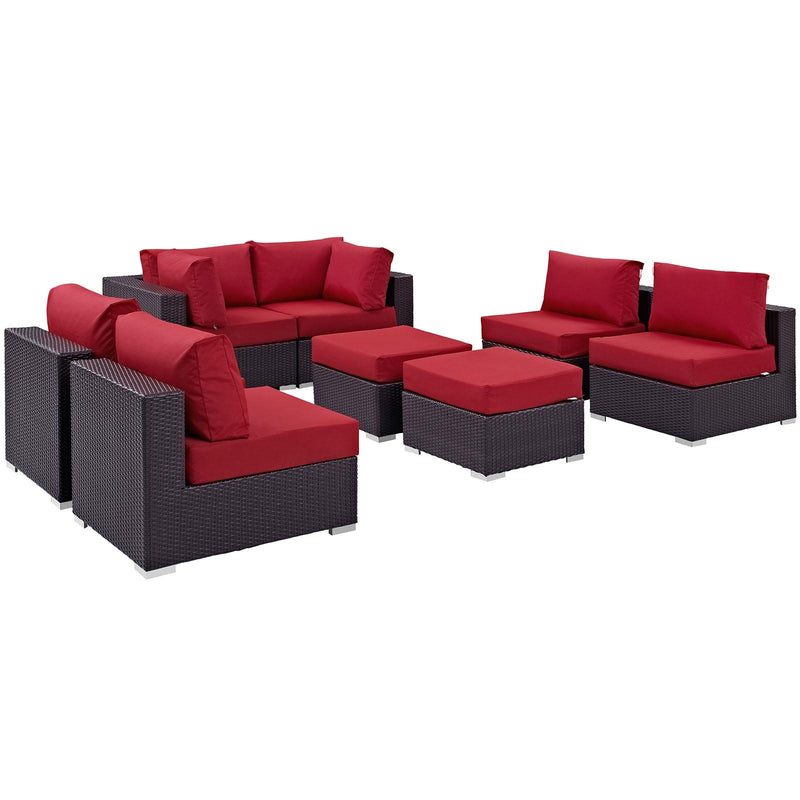 Modway Furniture Outdoor Seating Sets EEI-2204-EXP-RED-SET IMAGE 2