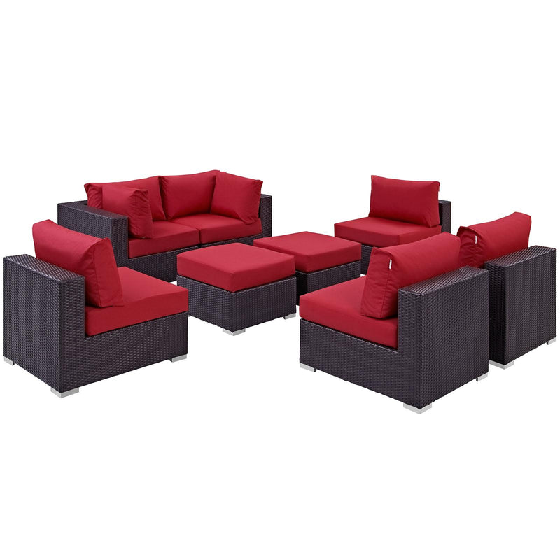 Modway Furniture Outdoor Seating Sets EEI-2204-EXP-RED-SET IMAGE 3