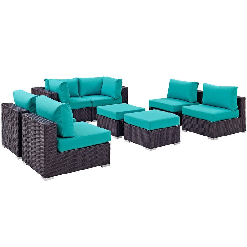 Modway Furniture Outdoor Seating Sets EEI-2204-EXP-TRQ-SET IMAGE 2