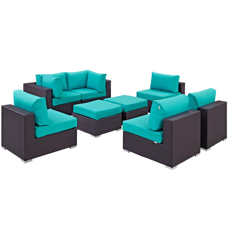 Modway Furniture Outdoor Seating Sets EEI-2204-EXP-TRQ-SET IMAGE 3