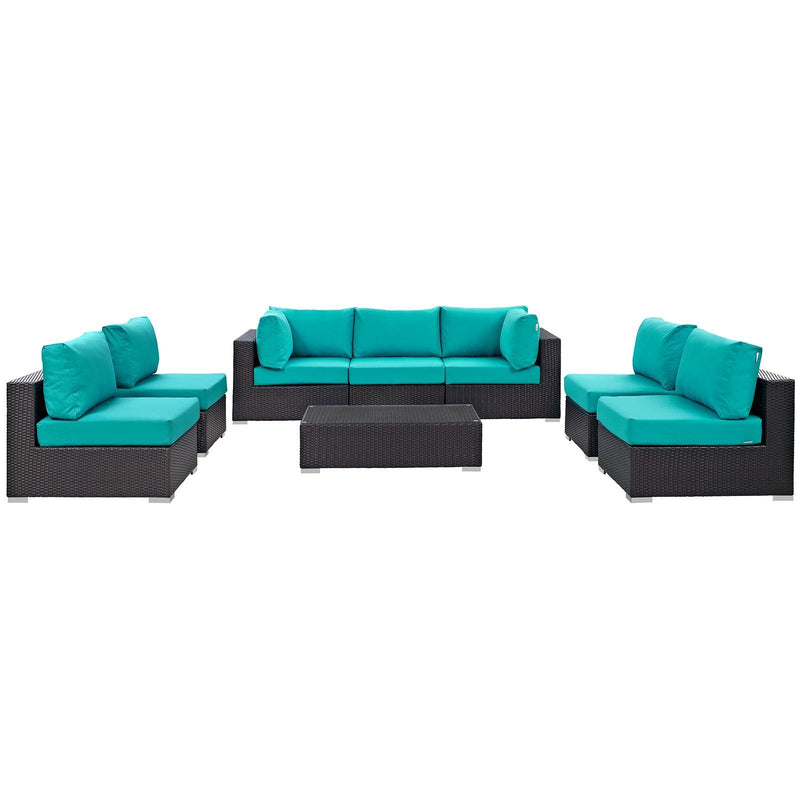 Modway Furniture Outdoor Seating Sets EEI-2205-EXP-TRQ-SET IMAGE 2