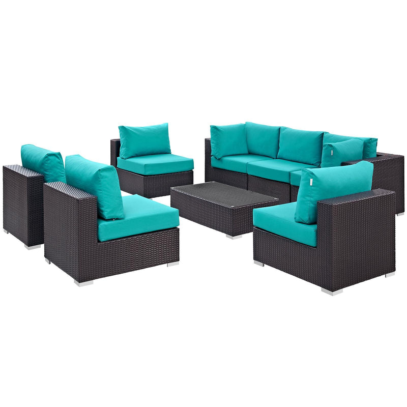 Modway Furniture Outdoor Seating Sets EEI-2205-EXP-TRQ-SET IMAGE 3