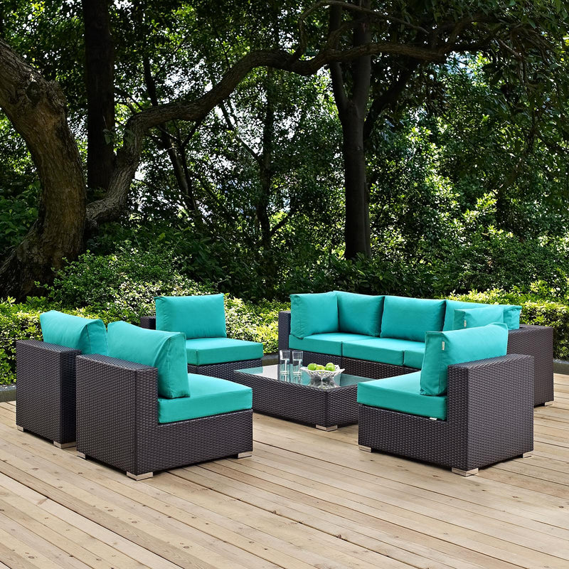 Modway Furniture Outdoor Seating Sets EEI-2205-EXP-TRQ-SET IMAGE 7