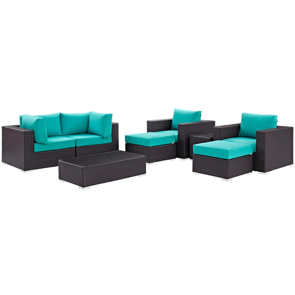 Modway Furniture Outdoor Seating Sets EEI-2206-EXP-TRQ-SET IMAGE 1