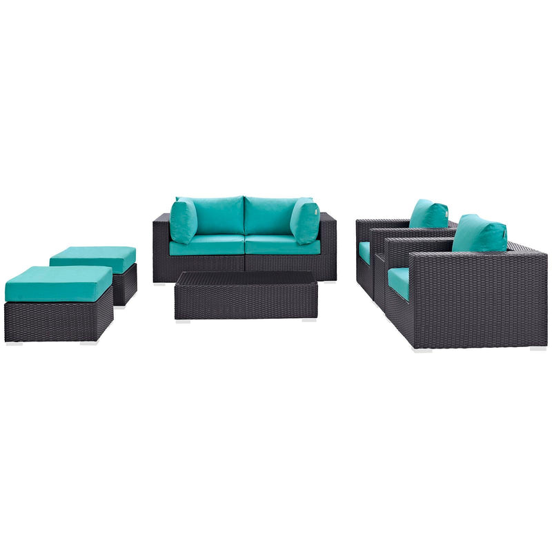 Modway Furniture Outdoor Seating Sets EEI-2206-EXP-TRQ-SET IMAGE 3