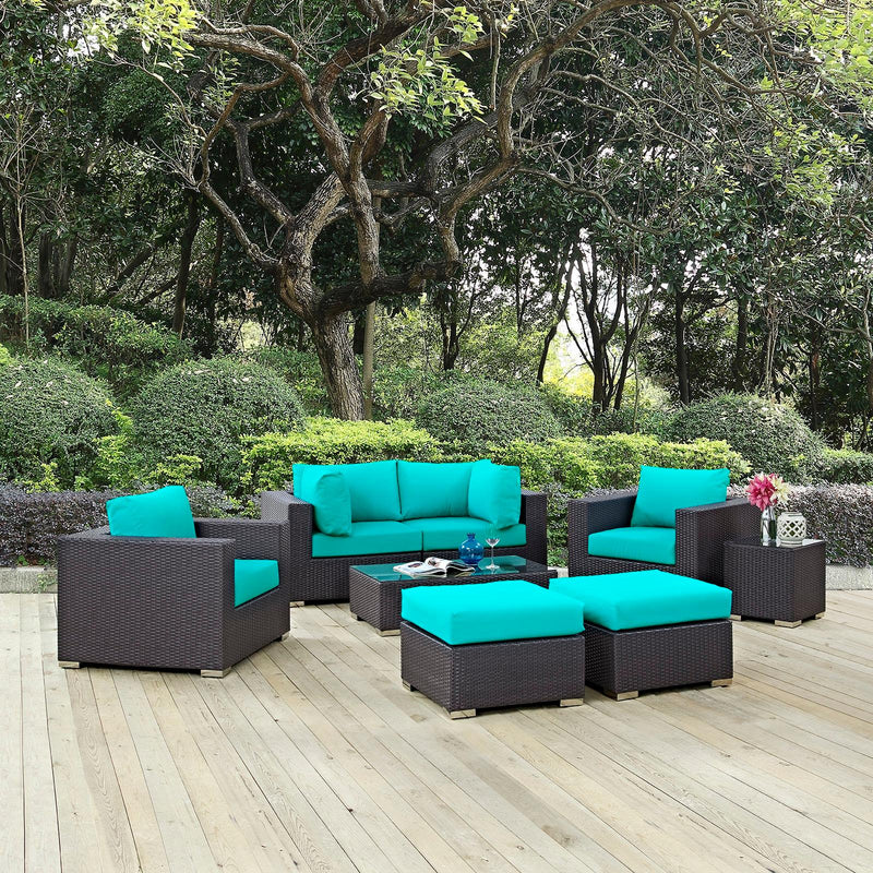 Modway Furniture Outdoor Seating Sets EEI-2206-EXP-TRQ-SET IMAGE 9