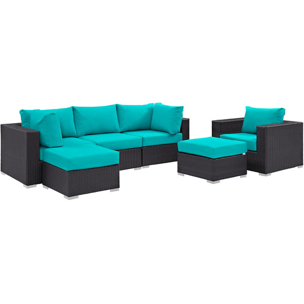 Modway Furniture Outdoor Seating Sets EEI-2207-EXP-TRQ-SET IMAGE 1