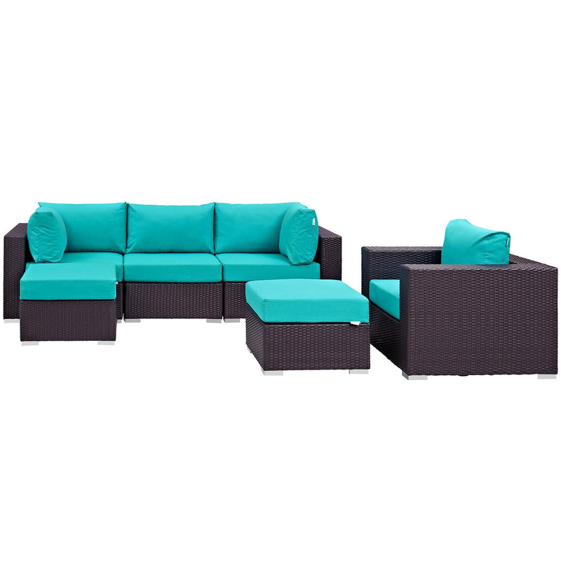 Modway Furniture Outdoor Seating Sets EEI-2207-EXP-TRQ-SET IMAGE 2