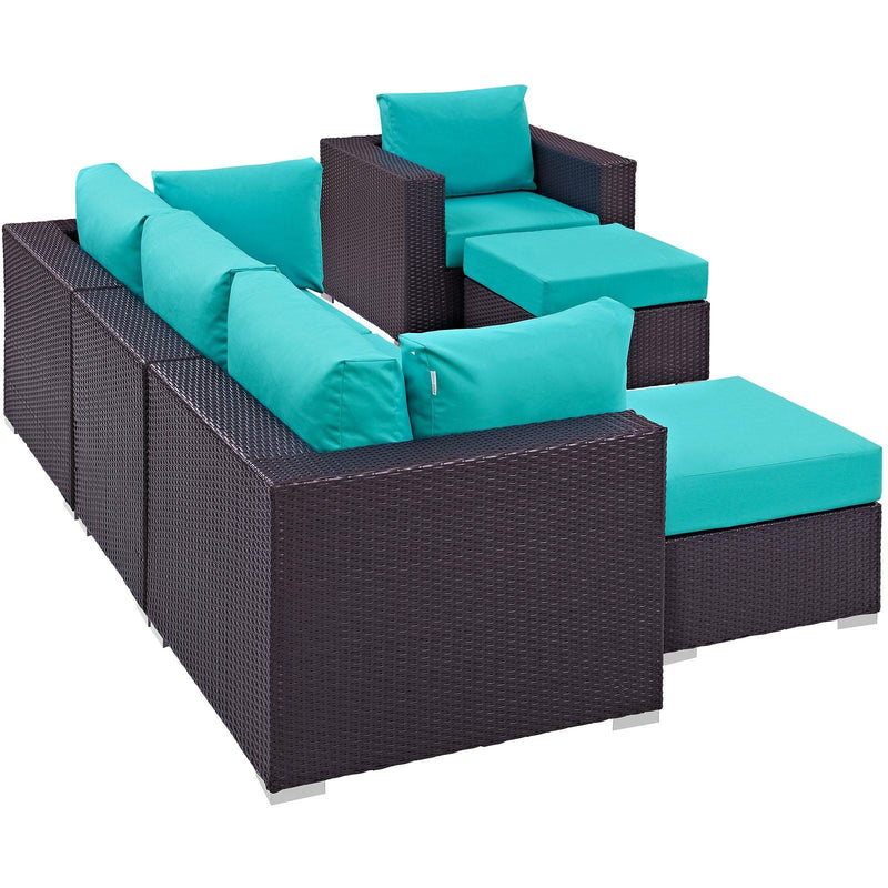 Modway Furniture Outdoor Seating Sets EEI-2207-EXP-TRQ-SET IMAGE 3