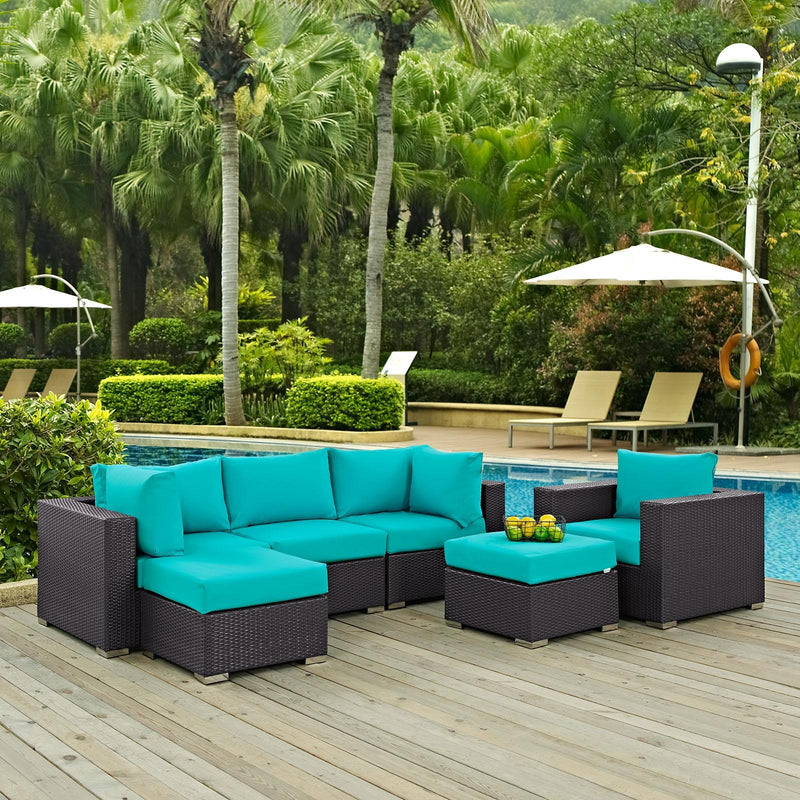 Modway Furniture Outdoor Seating Sets EEI-2207-EXP-TRQ-SET IMAGE 8