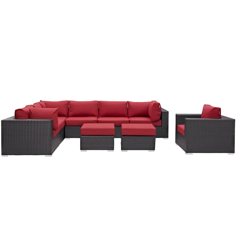 Modway Furniture Outdoor Seating Sets EEI-2208-EXP-RED-SET IMAGE 1