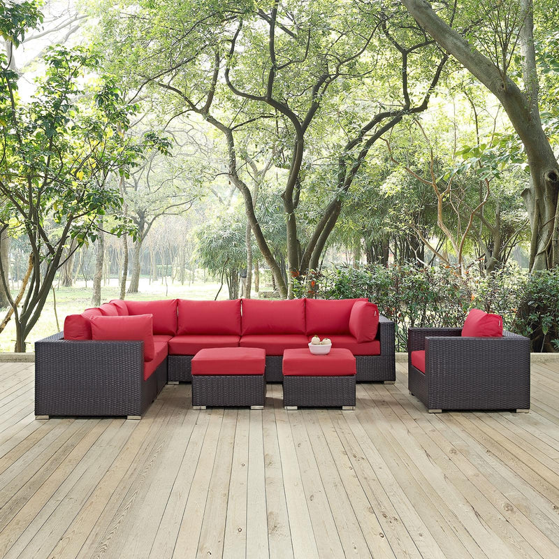 Modway Furniture Outdoor Seating Sets EEI-2208-EXP-RED-SET IMAGE 6