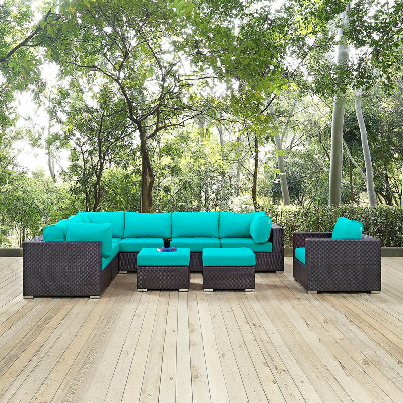 Modway Furniture Outdoor Seating Sets EEI-2208-EXP-TRQ-SET IMAGE 6