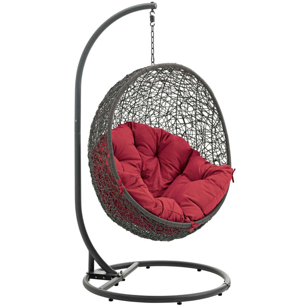 Modway Furniture Outdoor Seating Porch Swings EEI-2273-GRY-RED IMAGE 1