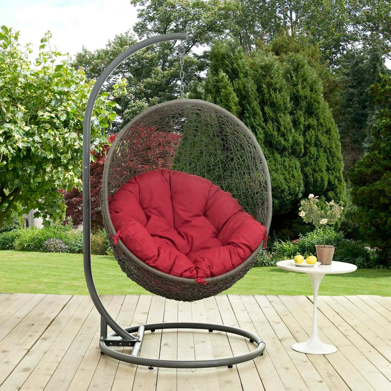 Modway Furniture Outdoor Seating Porch Swings EEI-2273-GRY-RED IMAGE 4