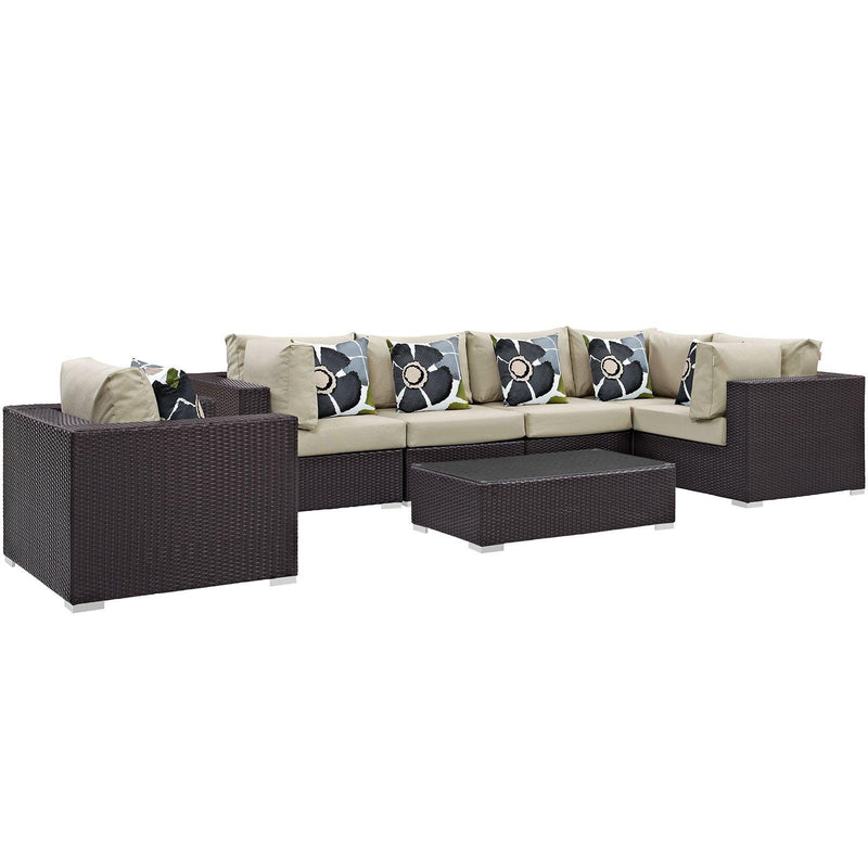 Modway Furniture Outdoor Seating Sets EEI-2350-EXP-BEI-SET IMAGE 1