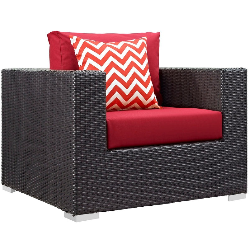 Modway Furniture Outdoor Seating Sets EEI-2350-EXP-RED-SET IMAGE 2