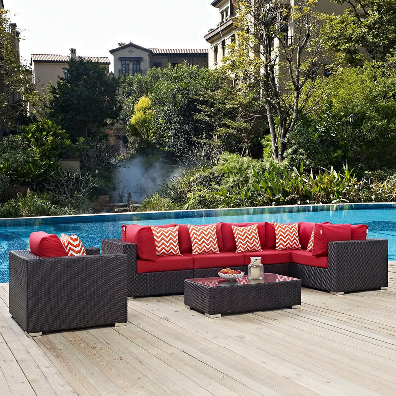 Modway Furniture Outdoor Seating Sets EEI-2350-EXP-RED-SET IMAGE 6