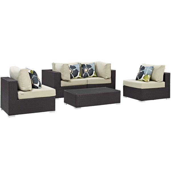 Modway Furniture Outdoor Seating Sets EEI-2356-EXP-BEI-SET IMAGE 1