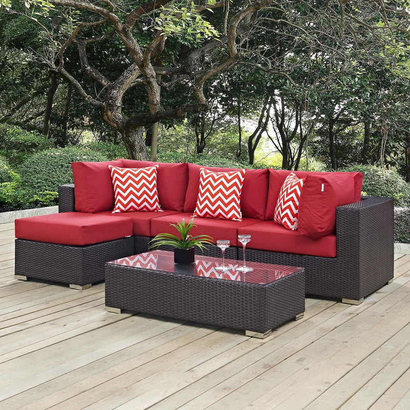 Modway Furniture Outdoor Seating Sets EEI-2362-EXP-RED-SET IMAGE 6