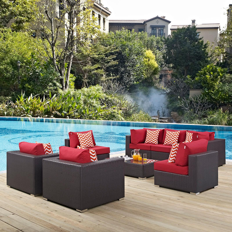 Modway Furniture Outdoor Seating Sets EEI-2368-EXP-RED-SET IMAGE 6