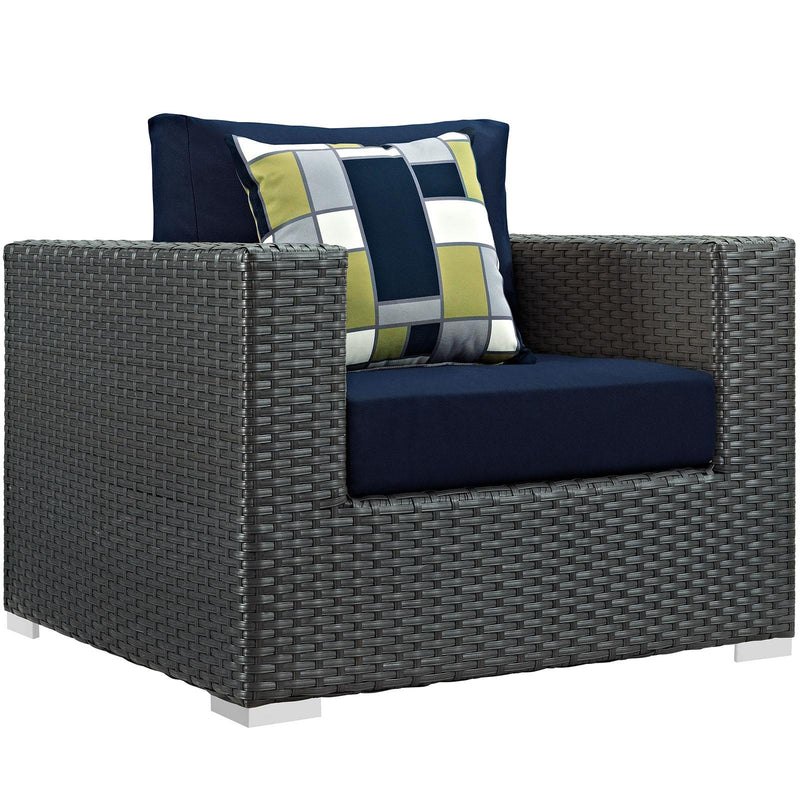 Modway Furniture Outdoor Seating Sets EEI-2386-CHC-NAV-SET IMAGE 2