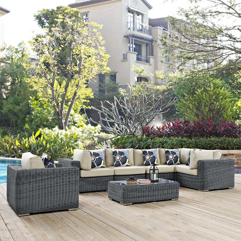 Modway Furniture Outdoor Seating Sets EEI-2387-GRY-BEI-SET IMAGE 6