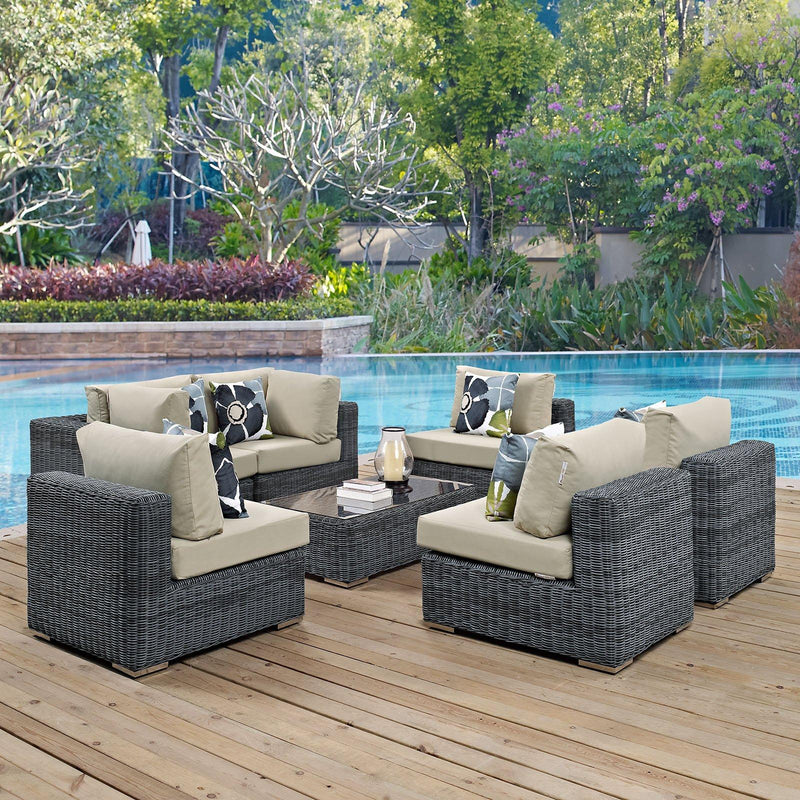 Modway Furniture Outdoor Seating Sets EEI-2392-GRY-BEI-SET IMAGE 5