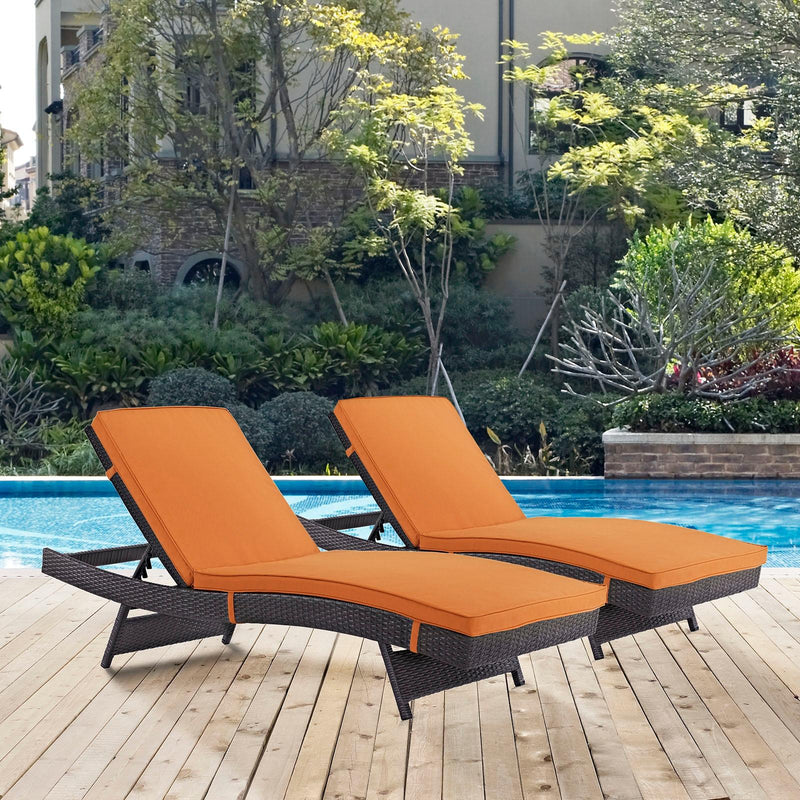 Modway Furniture Outdoor Seating Chaises EEI-2428-EXP-ORA-SET IMAGE 4