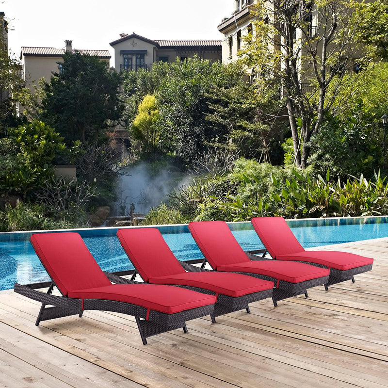 Modway Furniture Outdoor Seating Chaises EEI-2429-EXP-RED-SET IMAGE 5