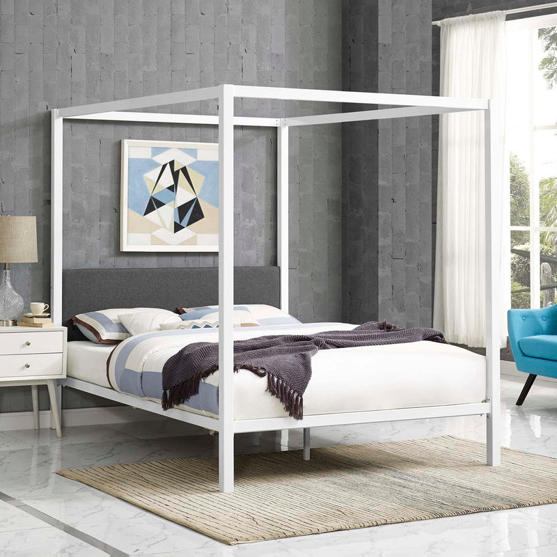 Modway Furniture Queen Bed Frame MOD-5570-WHI-GRY IMAGE 5