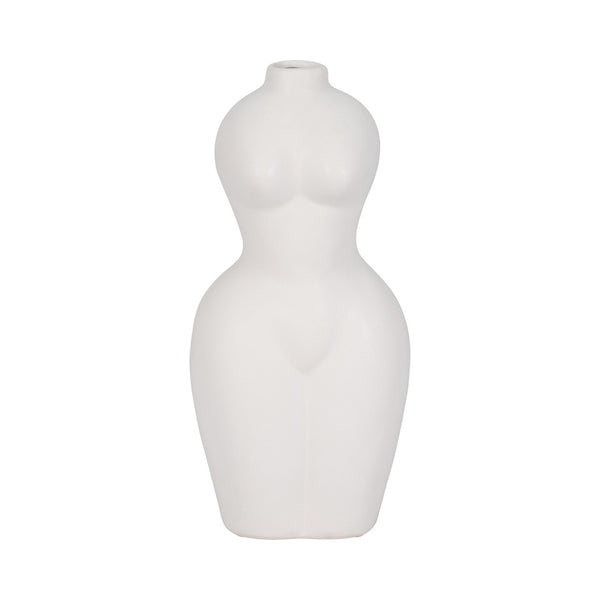 17203-02#Dol, 12"h Torso Vase, White