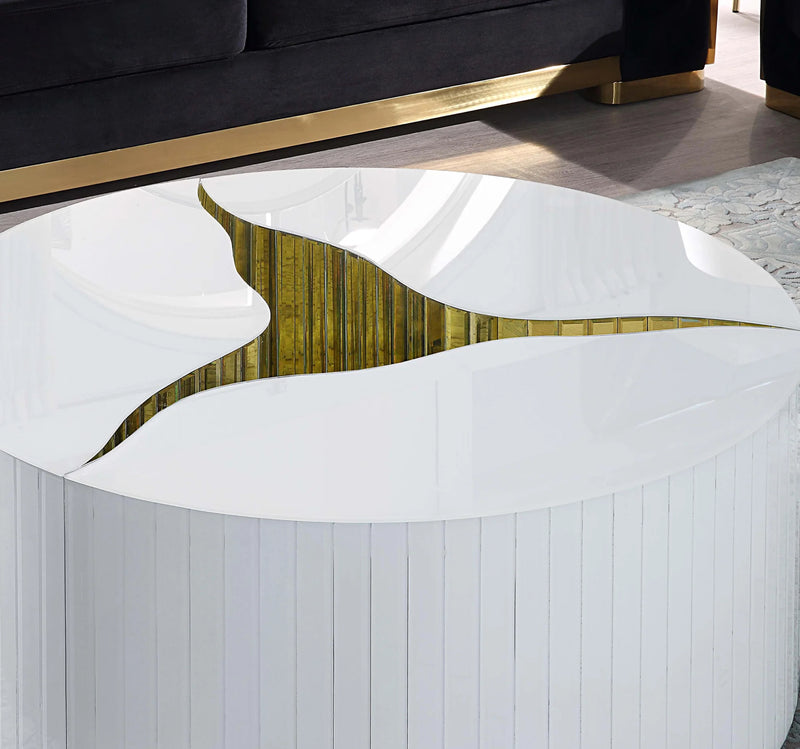 LUXE 3 PIECE WHITE COFFEE TABLE