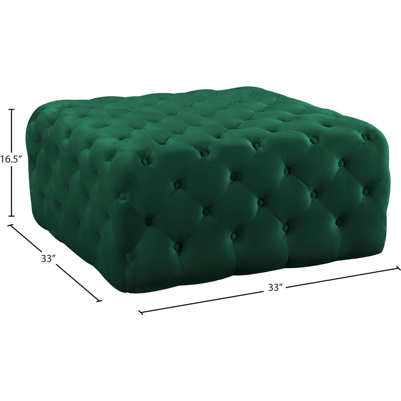 Meridian Ariel Green Velvet Ottoman/Bench IMAGE 3