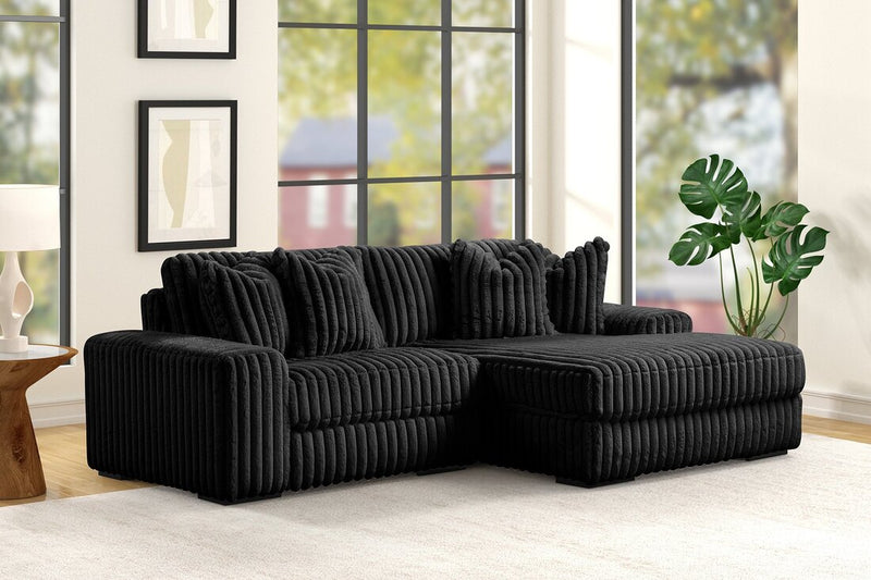 Sunday 2pcs Black Sectional