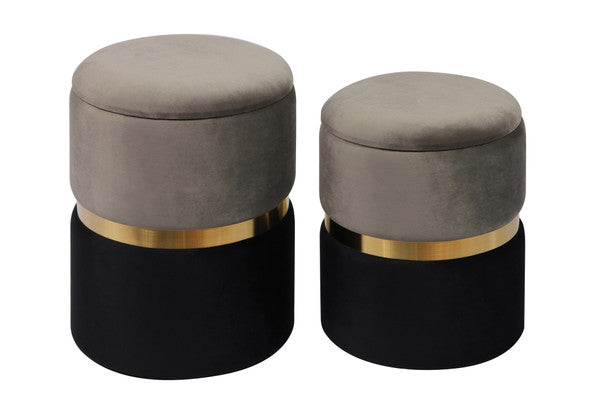 TOV-OC6472 Gigi Grey Storage Ottomans - Set of 2