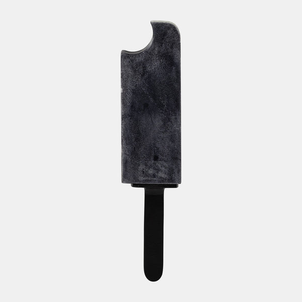 17780#Metal/marble,13",bitten Popsicle Deco,black