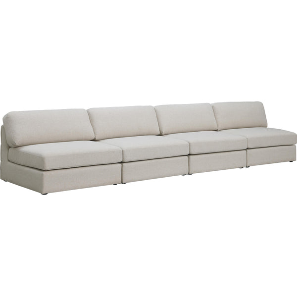 Meridian Beckham Stationary Fabric Sofa 681Beige-S152B IMAGE 1