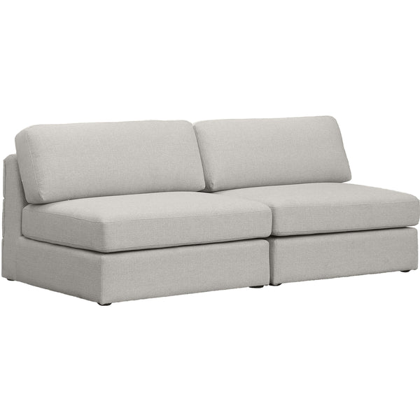 Meridian Beckham Stationary Fabric Sofa 681Beige-S76B IMAGE 1