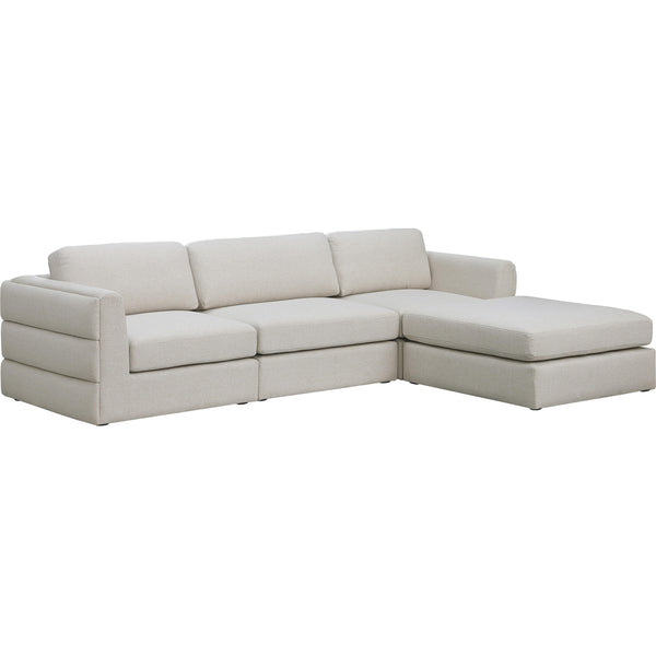 Meridian Beckham Fabric Sectional 681Beige-Sec4A IMAGE 1